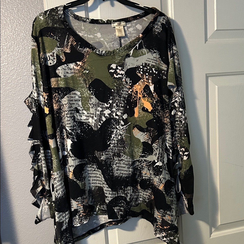 Camouflage Print Women's Top